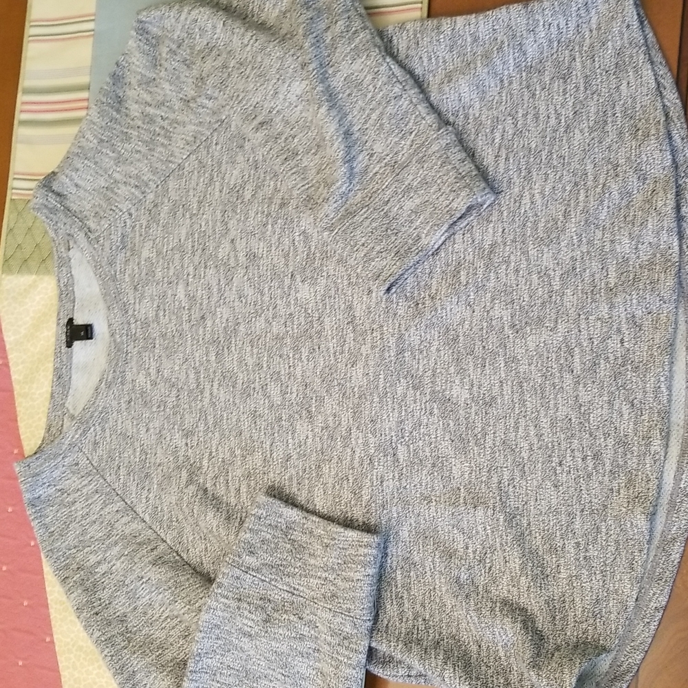 J Crew Round Hem and Neck Marled Black and White Sweatshirt